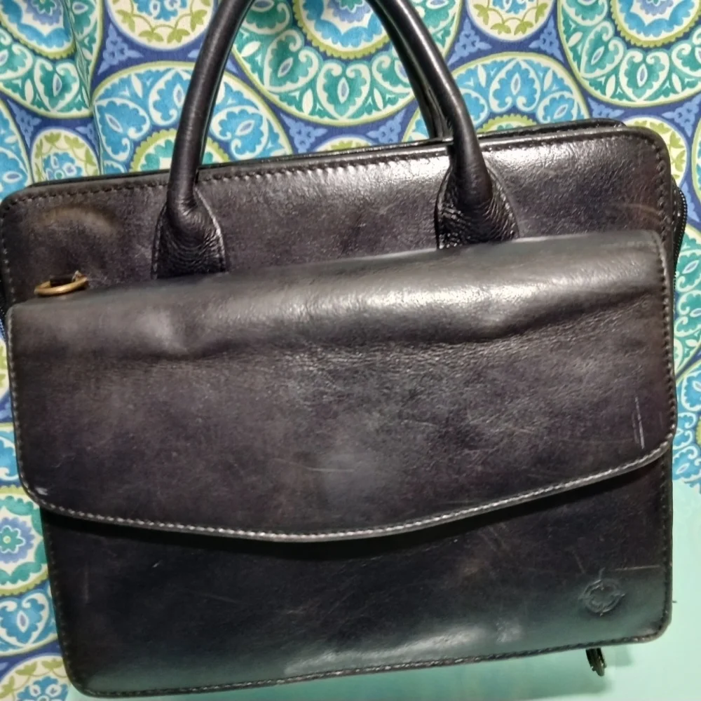 Vintage Franklin Covey Black Briefcase Classic Leather Design